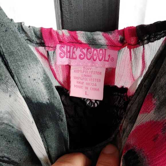 She Scool Gray and Fuchsia Maxi Dress L. W24 - Picture 4 of 5